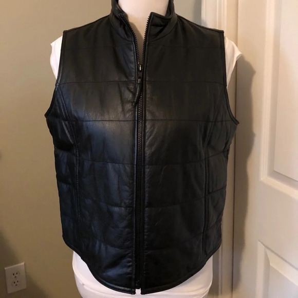 •GAP• Vintage Quilted Leather Vest - Picture 3 of 8